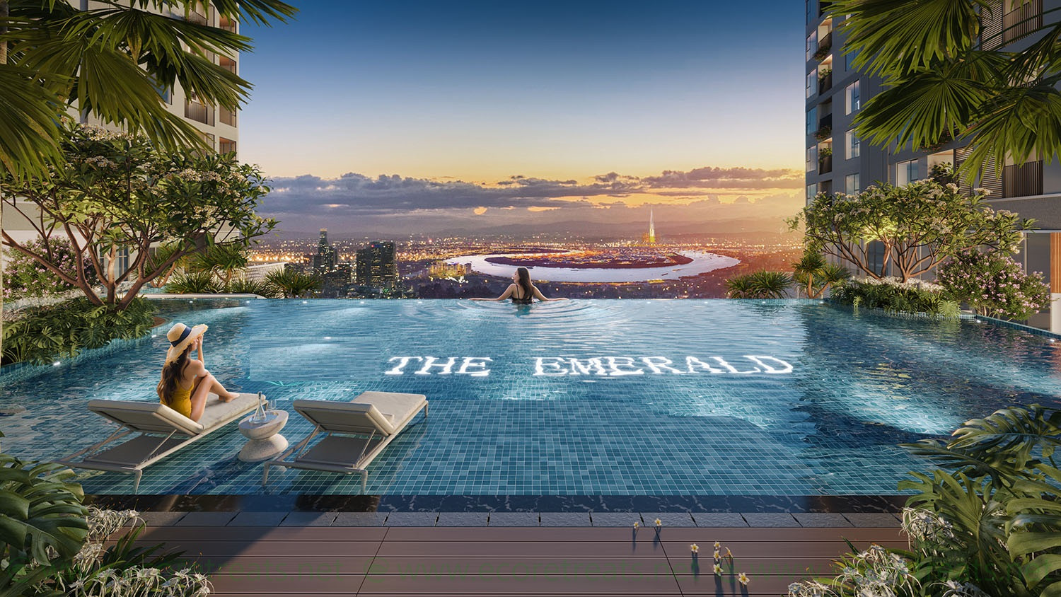 View Hồ Bơi The Emerald Garden View