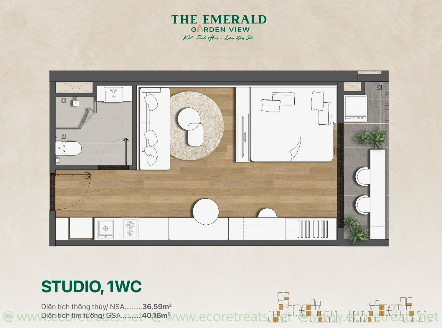 Studio The Emerald Garden View